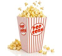 Bekith 100 Pack Open-Top Popcorn Box, 16x10cm Popcorn Favor Boxes, Striped Paper Candy Container for Birthday Theater Themed Parties Movie Nights Carnivals