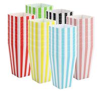 Bekith 120 Pack Movie Party Popcorn Boxes, Colorful Striped Popcorn Boxes, Small Paper Popcorn Containers Great for Home Movie Theater Carnival Party, 7.1 x 7.1 x 11.5 cm