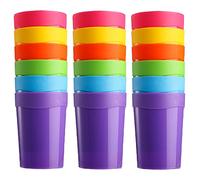 Bekith 18pc Plastic Cup Reusable 400ML Children’s Kids Durable Plastic Drinking Cups BPA-Free Rainbow Tumblers for Kids, Kitchen, Outdoor Parties, Picnics, BBQ’s, Travels, 6 Colors