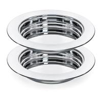 Bekith 2 Pack Communion Plates for Church, Communion Ware Stainless Steel Bread Tray, Church Supplies Set, Silver