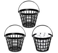 Bekith 3 Pack Golf Ball Bucket, Small Golf Ball Basket with Handle, Holds 25 Balls, Black