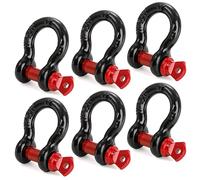 Bekith 6 Pack 1/2" D Ring Shackle 2.0 Ton (4,000 lbs) Capacity with Screw Pin Heavy Duty Shackles for Tow Strap, Winch, Off-Road Truck Vehicle Recovery