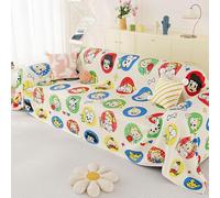 BEKIUA Leather Sofa Mat Waterproof for Cats and Dogs, Full Coverage Armchair Cover Sofa Protector with Cartoon Pattern, Light-Colored Slipcovers Four Seasons,Beige-90 * 150cm