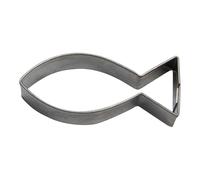 BekkiB - Cookie cutter "Christian fish" - approx. 4.8 x 1.9 cm - Dishwasher-safe stainless steel fish cookie cutter - For baking cookies - 8044