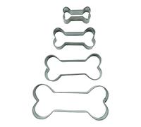 BekkiB Cookie Cutter Set, Stainless Steel Dog Bone Shape in 4 Sizes, 4-Piece Cookie Cutters for Baking Dog Treats