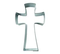 BekkiB - Cross cookie cutter - approx. 6.3 cm, Christian symbol, stainless steel, dishwasher-safe - 3461