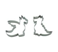 BekkiB - Set of 2 "Dragon" cookie cutters - Dishwasher safe stainless steel dragon cookie cutters - For baking cookies - 8259