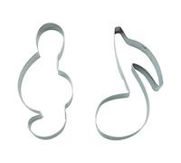BekkiB - Set of 2 "Music" cookie cutters - Note and clef - Cookie cutters for baking - Stainless steel moulds are dishwasher safe - 88021375