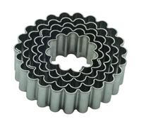 BekkiB Set of 5 "Circles" Cookie Cutters - Round Cookie Cutters - 5 Linzer Cutters - For Spitzjacks, Hilda Rolls & Cookies - Dishwasher Safe - 700