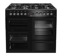 Beko 100 cm Black Double Oven Dual Fuel Range Cooker KDVF100K Black