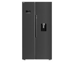 Beko 576 Litre Side by Side American Fridge Freezer with HarvestFresh - Black Steel