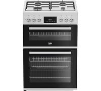 Beko 60cm Dual Fuel Cooker - White - A Rated