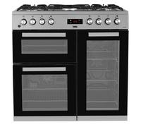 Beko KDVF90X 90cm Double Oven Range Cooker with 5 Burner Gas Hob