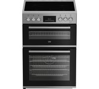 Beko AeroPerfect 60cm Double Oven Electric Cooker with Ceramic Hob - Silver - A/A Rated