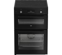 Beko AeroPerfect™ FDI6731CK 60cm Wide Double Oven Electric Cooker with Induction Hob - Black - A/A Rated, Black