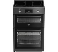 Beko AeroPerfect™ FDIA6731FCA 60cm Wide Double Oven Electric Cooker with Induction Hob - Anthracite - A