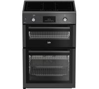Beko AeroPerfect™ FDIA6731FCA 60cm Wide Double Oven Electric Cooker with Induction Hob - Anthracite - A/A Rated, Grey