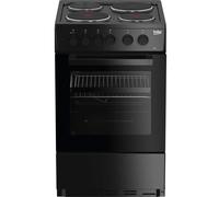 Beko AS530K 50cm Electric Cooker with Solid Plate Hob - Black