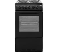 Beko AS530K 50cm Free Standing Electric Cooker with Solid Plate Hob Black A