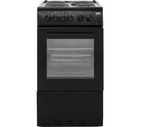Beko AS530K 50cm Electric Cooker with Solid Plate Hob - Black