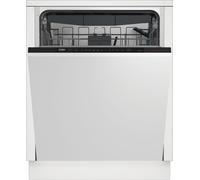 Beko BDIN16540 Fully Integrated Full Size Dishwasher - Stainless Steel Control Panel with Fixed Door Hinge Kit Stainless Steel