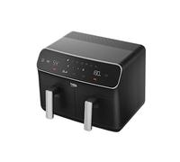 Beko Dual Zone Air fryer ExpertFry FRL5388B | 8.5L Capacity | Smart Finish | Match Cook | Wide LED Screen | 9 Automatic Cooking functions | Dehydrate | Air Fry, Black