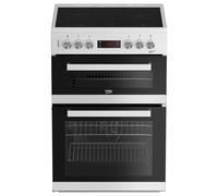 Beko EDC634W 60cm Double Oven Electric Cooker in White Ceramic Hob