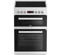 Beko EDC634W 60cm Double Oven Electric Cooker with Ceramic Hob - White