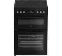 Beko EDC6731K 60cm Double Oven Electric Cooker with Vitroceramic Hob Black