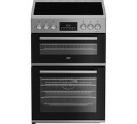 Beko EDC6731S 60cm Double Oven Electric Cooker with Vitroceramic Hob Silver