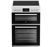 Beko EDC6731W 60cm Double Oven Electric Cooker with Vitroceramic Hob - White
