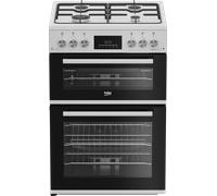 Beko EDG6231W 60cm Twin Cavity Gas Cooker with Enamel Hob - White