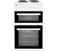Beko EDP503W 50cm Double Oven Electric Cooker in White Solid Plate