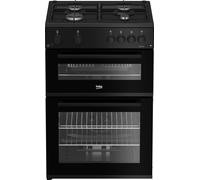 Beko FDG6201K 60cm wide Double Oven Gas Cooker - Black - A Black