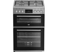 Beko FDG6231CS 60cm Double Oven Gas Cooker - Silver - A Rated, Silver