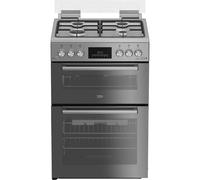BEKO FDG6272TCSM 60 cm Gas Cooker - Silver Mirror, Silver/Grey