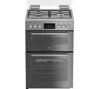 BEKO FDG6272TCSM 60 cm Gas Cooker - Silver Mirror, Silver/Grey