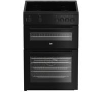 Beko AeroPerfect™ FTC6701K 60cm Double Oven Electric Cooker with Ceramic Hob - Black - A Rated, Black