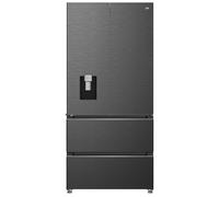 Beko HarvestFresh AeroFlow GNE48510DVPZ American-Style Fridge Freezer - Black Steel, Silver/Grey,Black