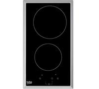 Beko HDMC32400TX 30cm Electric Ceramic Domino Hob with Stainless Steel Frame