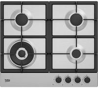 Beko HIAW164225SX 58cm Built In Gas Hob Silver 4 Burner Cast Iron Pan Support