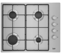 Beko 60cm 4 Burner Gas Hob - Stainless Steel
