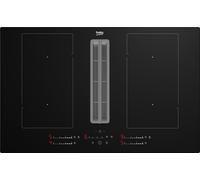 Beko HIXI84700UP 80cm Induction Extractor Hob - Black Glass - For Ducted/Recirculating Ventilation, Black