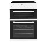 Beko KDC611W 60cm A Rated Double Oven 4 Burners Ceramic Electric Cooker in White