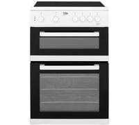 Beko KDC611W 60cm Double Oven Electric Cooker with Ceramic Hob - White - A/A Rated, White