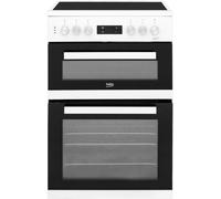 Beko KDC653W 60cm Double Oven Electric Cooker with Ceramic Hob - White - A/A Rated, White