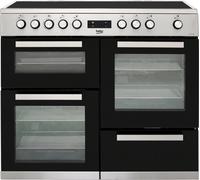 Beko KDVC100X 100cm wide Electric Range Cooker with Ceramic Hob - Stainless Steel - A/A Rated, Stainless Steel