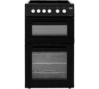 Beko KDVC563AK 50cm Double Oven Electric Cooker with Ceramic Hob - Black - A/A Rated