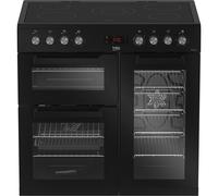 Beko KDVC90K 90cm wide Electric Range Cooker with Ceramic Hob - Black