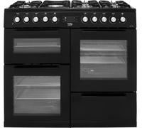 Beko KDVF100K 100cm Dual Fuel Range Cooker with Gas Hob - Black - A/A Rated, Black